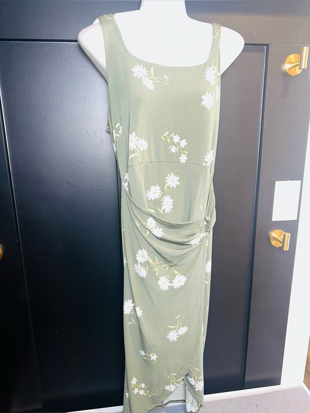 No Boundaries Juniors Sleeveless Midi Wrap Dress